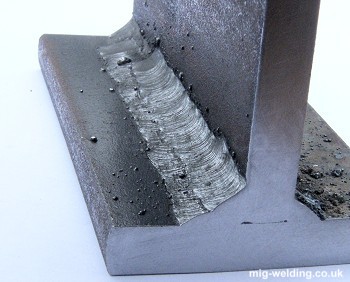Section of fillet weld