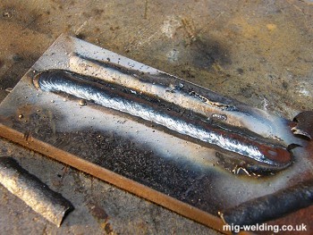 arc welding process resulting in slag