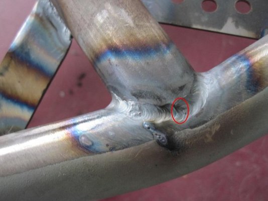 Pretty much the entire weld is undercut which is a killer with respect to fatigue failure, a notch at the surface combined with a localised reduction of