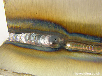 Fillet weld fault - arc  length too long