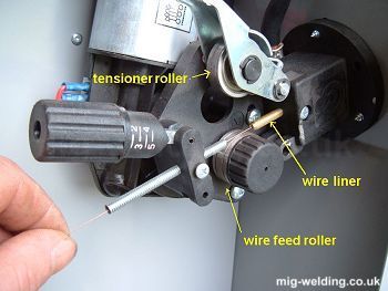 Wire feed tensioner and motor