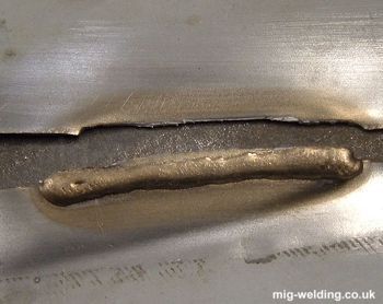 Failed brazed weld