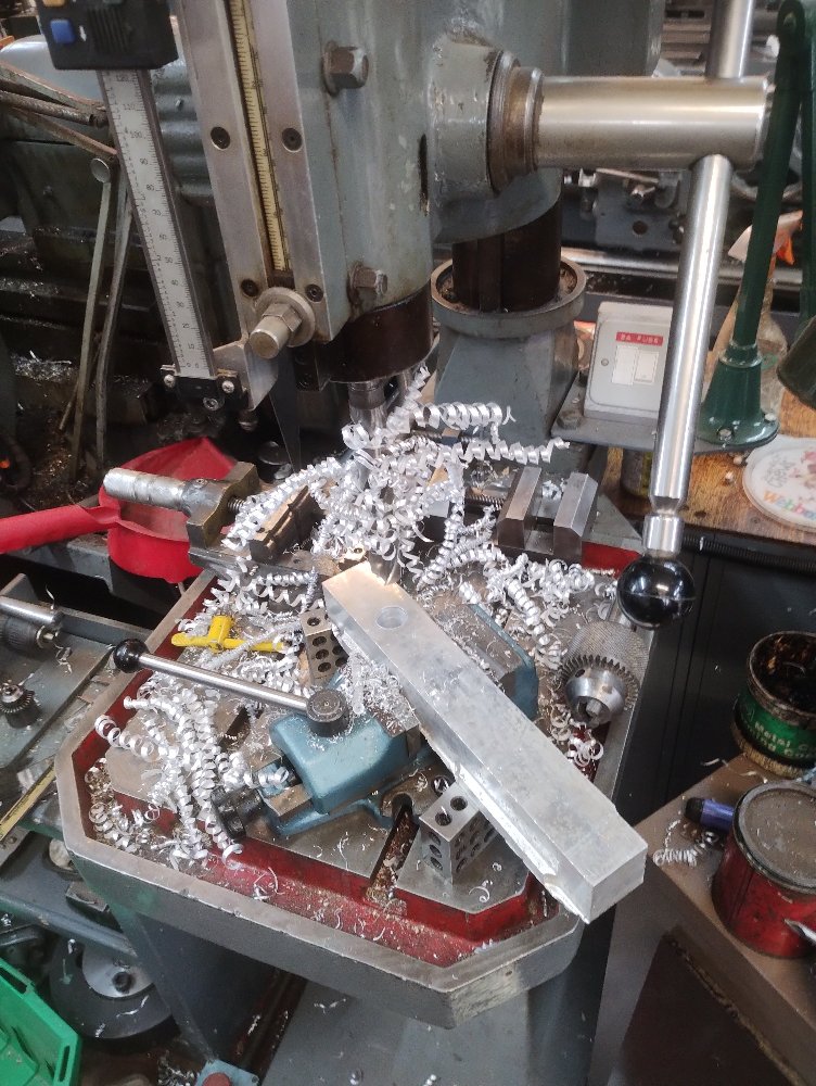 Drilling the new horn block 1.jpg