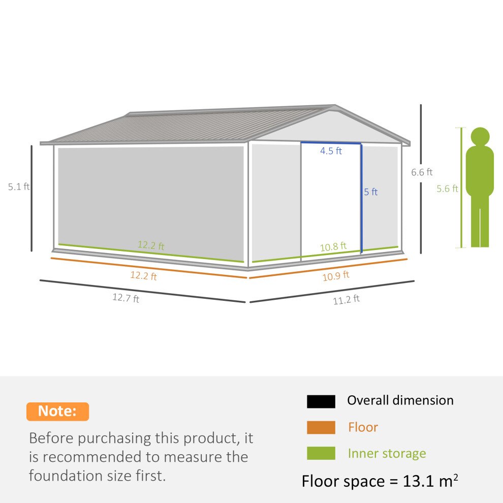 outsunny-13-x-11ft-garden-shed-storage-with-foundation-kit-vents-light-grey-313553517.jpg