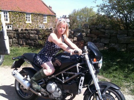 jac on duke in wellies.jpg