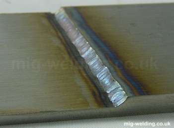 Section of lap weld, 2mm sheet