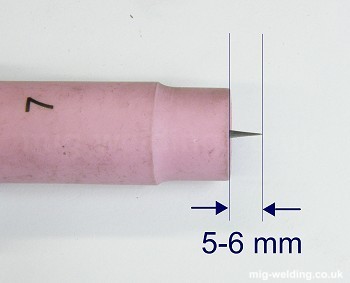 Tundsten set to 5-6mm stick out